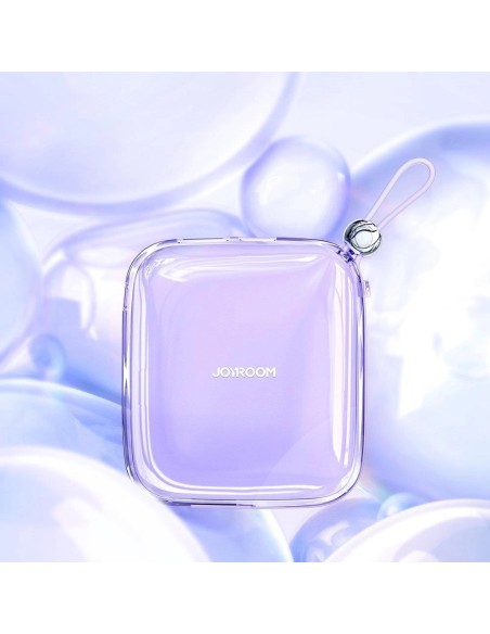 Joyroom Power Bank 10000mAh Jelly Series 22.5W con cavo USB C integrato viola