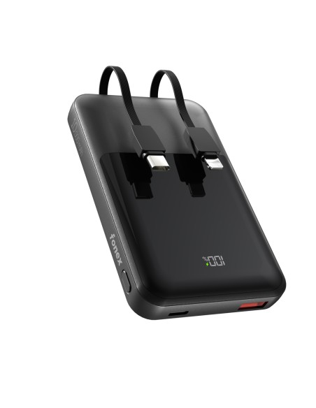 Fonex power bank da 10.000 mAh Type C + Lightning | Nero