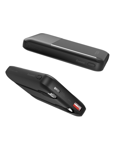 Fonex power bank da 10.000 mAh Type C + Lightning | Nero