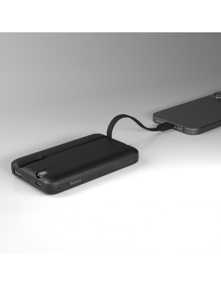 Fonex power bank da 10.000 mAh Type C + Lightning | Nero