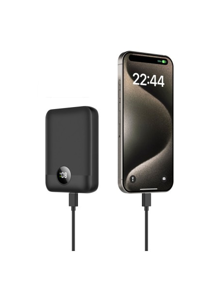 Fonex power bank carica rapida da 10.000 mAh con display | Nero