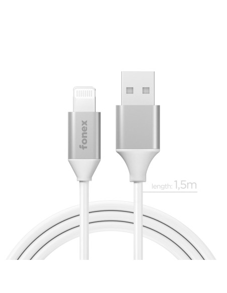 Fonex cavo carica e dati 15W Lightning | 1,5 m | Bianco