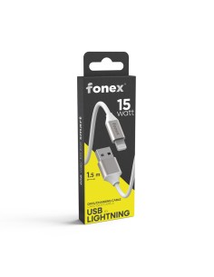 Fonex cavo carica e dati 15W Lightning | 1,5 m | Bianco 2