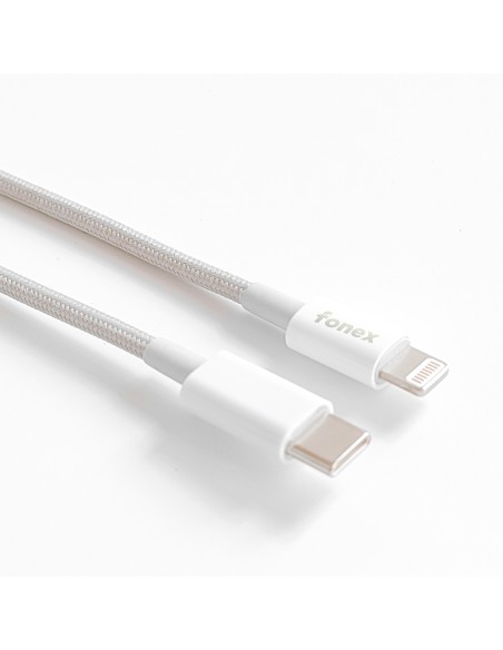 Fonex cavo carica e dati 20W ultra resistente Type-C to lightning | 1 m | Bianco