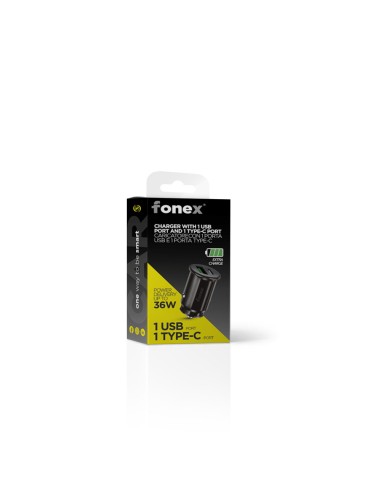 Fonex caricatore da auto 36W con porta USB +...