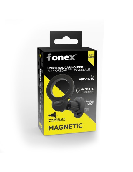 Fonex supporto telefono da auto Air Magnetic Ring | Nero